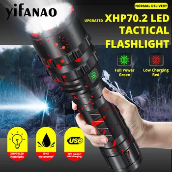 Ультра яркий XHP70.2 светодиодный фонарик Xlamp мощный XHP50.2 Lanterna для охоты L2 Водонепроницаемый фонарь 18650 26650