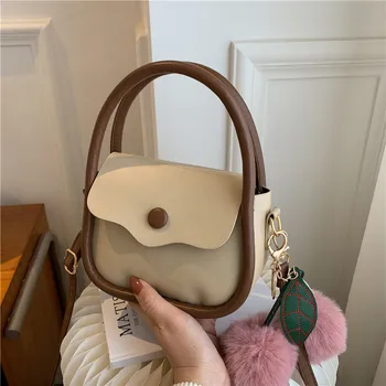 Высококачественная роскошная дизайнерская женская новая модная сумка вишневого цвета, маленькая квадратная сумка, контрастные ретро-сумки через плечо для женщин