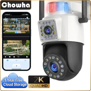 Камера наружного наблюдения 2K Беспроводная PTZ Wifi Камера с двойным объективом 4MP AI Human Detect Автоматическое отслеживание Домашней Безопасности CCTV IP-камера