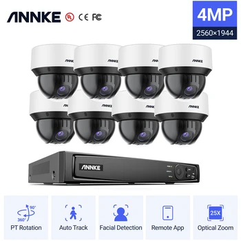 Annke CZ500 4MP HD 25X Zoom PTZ Камера Видеонаблюдения Встроенный микрофон AI Камера Обнаружения человека Комплект Системы Видеонаблюдения ONVIF